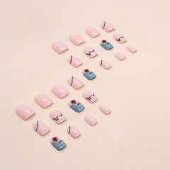 24pcs/Set Press On Nails W1010