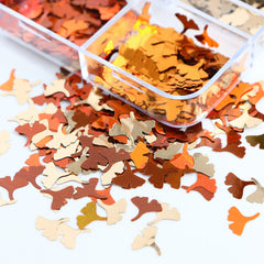Autumn Maple Leaf Nail Glitter Sequins 3D Holographic Fall Nail Design Art Nails Sticker Decals for Acrylic Nails Decorations DIY