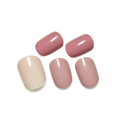 Three Color Short Squoval Fingernails Glossy Arylic Press On Nail Tips Fake Nails Gray White Lips Color Reusable Manicure