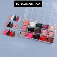 15 Colors 360pcs /Set Press On Nails 24pcs/Color FN04