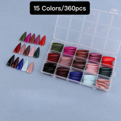 15 Colors 360pcs /Set Press On Nails 24pcs/Color FN03