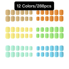 12 colors/Set Press On Nails 24pcs/color HZ04