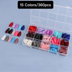 15 Colors 360pcs /Set Press On Nails 24pcs/Color FN13