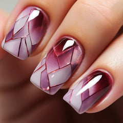 24pcs/Set Press On Nails W1312 & W1460