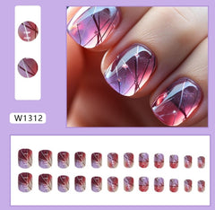 24pcs/Set Press On Nails W1312 & W1460