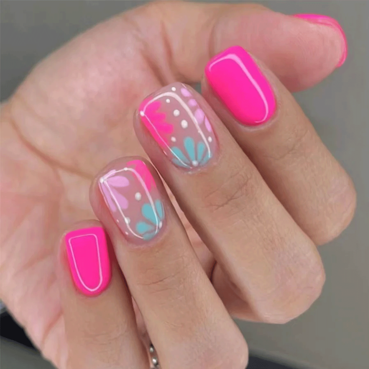 30pcs-15 Sizes Press On Nails C349
