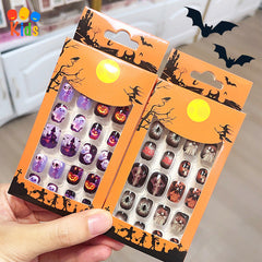 Mini press on nails for kids 24Pcs-12Size