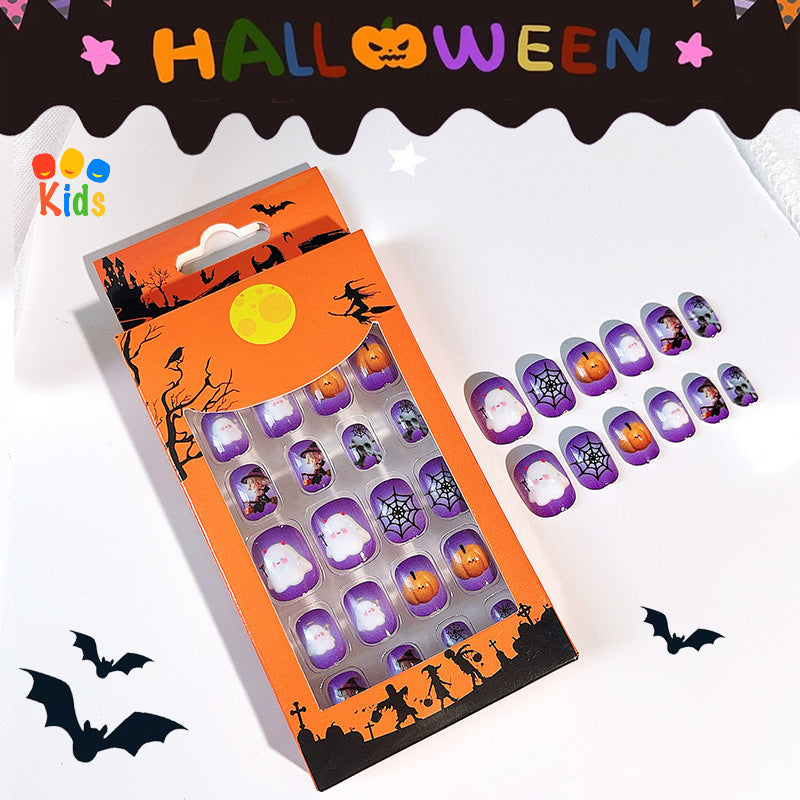 Mini press on nails for kids 24Pcs-12Size