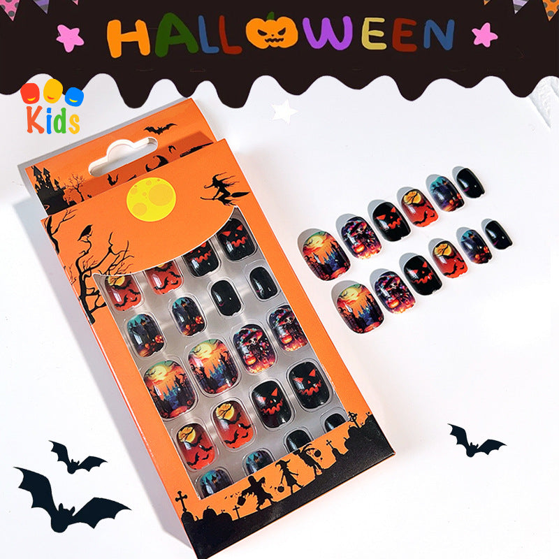 Mini press on nails for kids 24Pcs-12Size