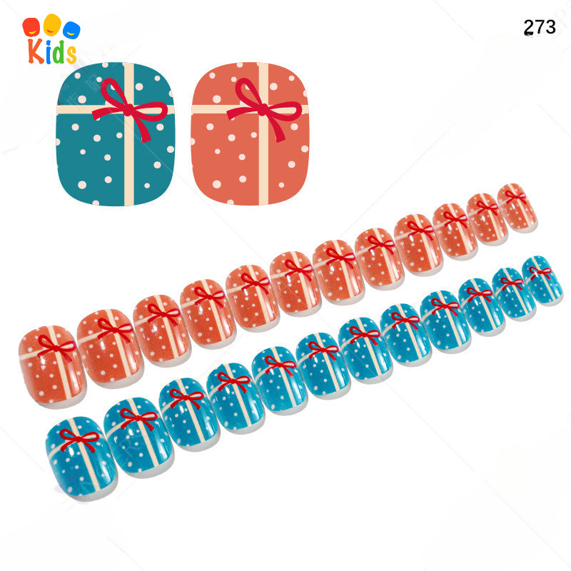 Mini Press On Nails For Kids 24Pcs-12Size