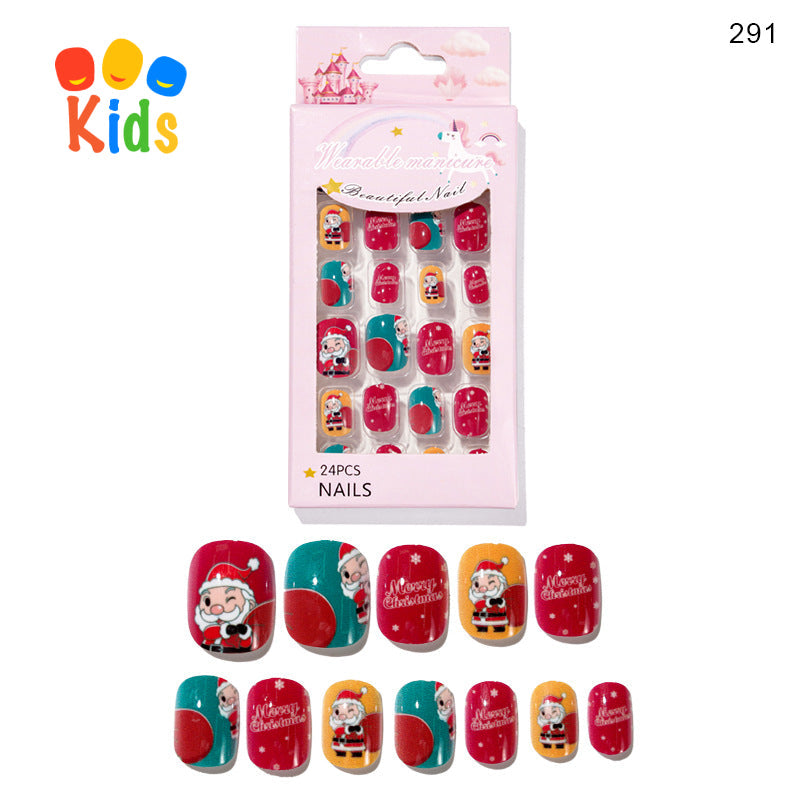 Mini Press On Nails For Kids 24Pcs-12Size