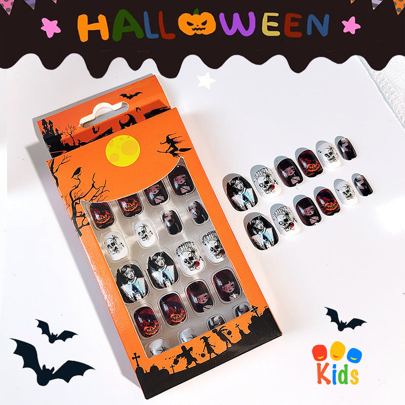 Mini press on nails for kids 24Pcs-12Size