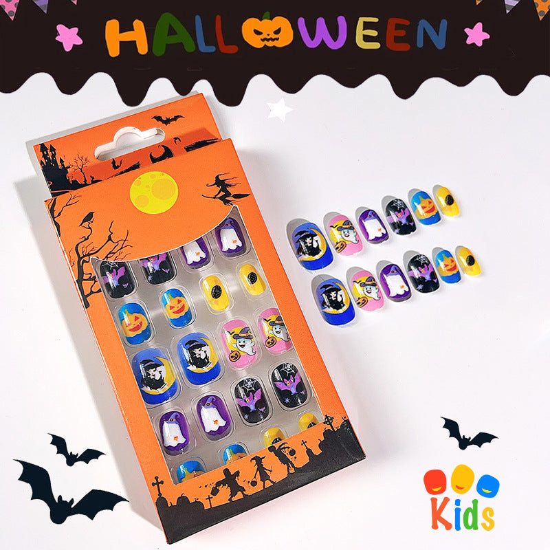 Mini press on nails for kids 24Pcs-12Size