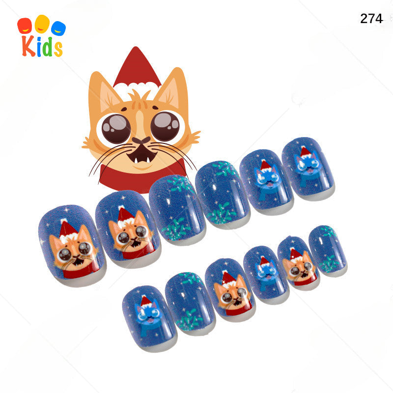 Mini press on nails for kids 24Pcs-12Size FNT-26