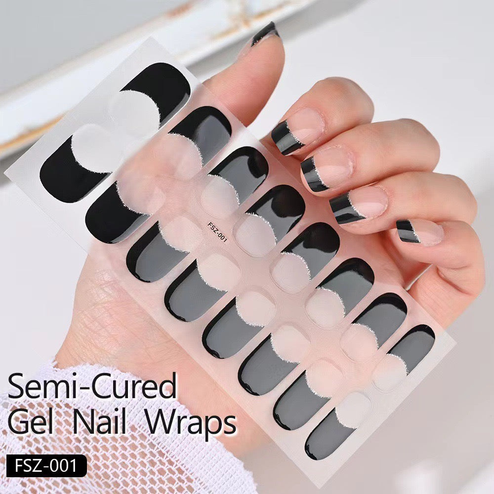 French Gel manicure Wraps Semi-Cured Gel Nail Wraps