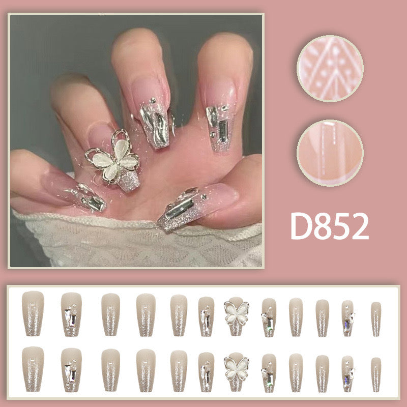 24pcs/Set Press On Nails D852