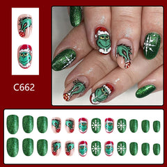 24pcs/Set Press On Nails Christmas C662