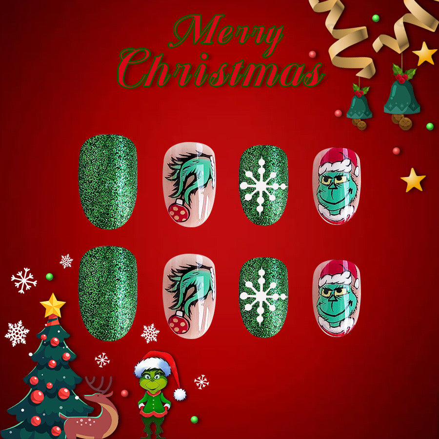 24pcs/Set Press On Nails Christmas C662