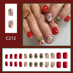 24pcs/Set Press On Nails Christmas C212