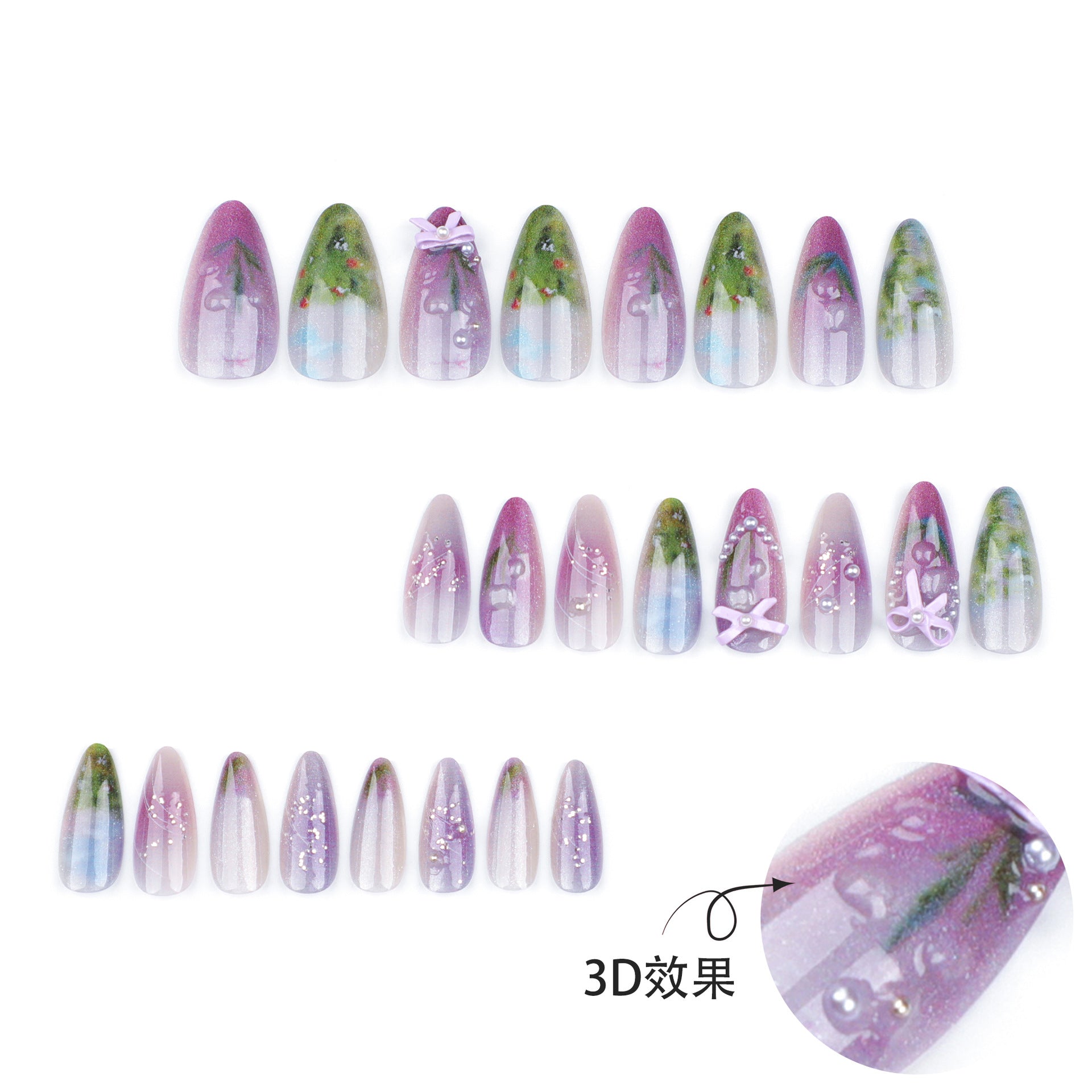 24pcs/Set Press On Nails JP3398
