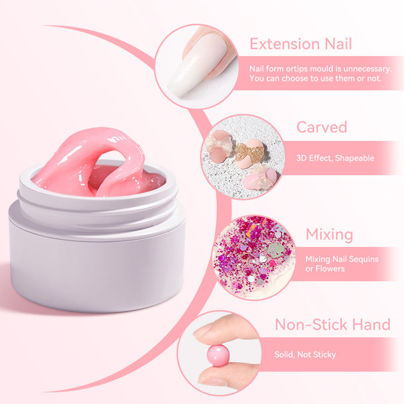 Nail art extension gel not stick to hands poly gel LM171-03