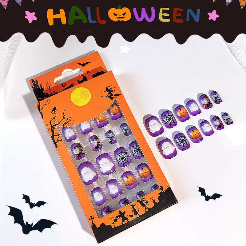 Mini press on nails for kids 24Pcs-12Size