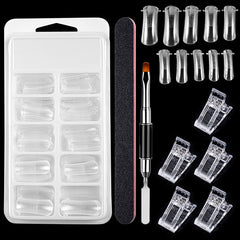 Nail Art Tool Kits For Poly Nail Gel,  With Nail Forms Nail Tips Clips