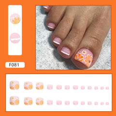 Press On Toe nails Set 16pcs/set F081