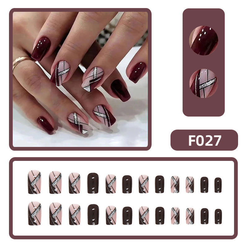 30pcs-15 Sizes Press On Nails F027