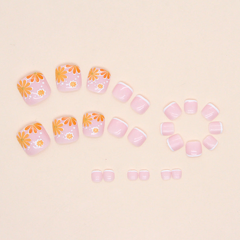 Press On Toe nails Set 16pcs/set F081