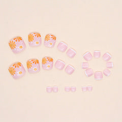 Press On Toe nails Set 16pcs/set F081