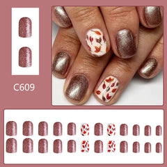 24pcs/Set Press On Nails C609