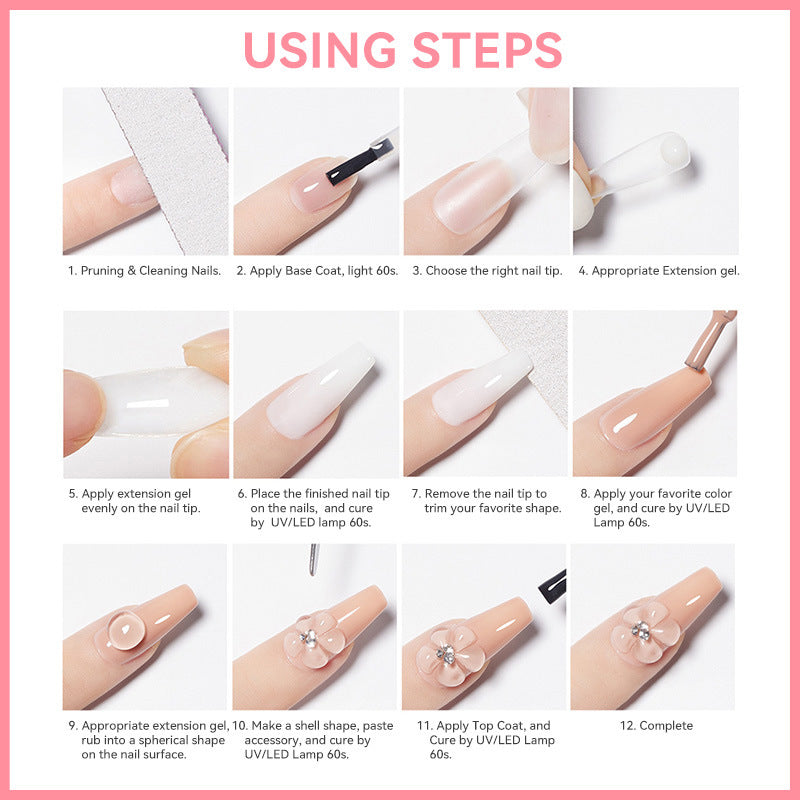 Nail art extension gel not stick to hands poly gel LM171-03
