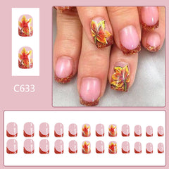 24pcs/Set Press On Nails C633