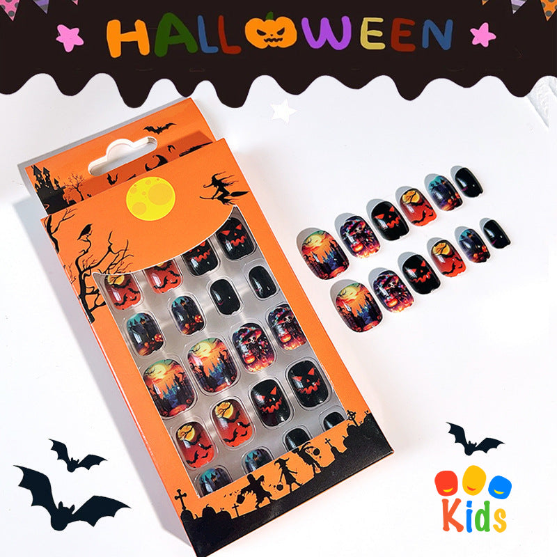 Mini press on nails for kids 24Pcs-12Size