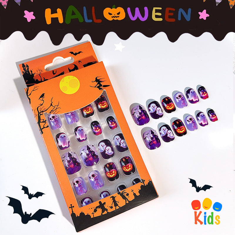 Mini press on nails for kids 24Pcs-12Size