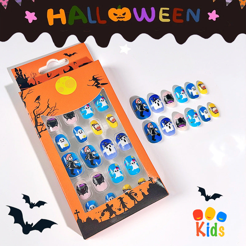 Mini press on nails for kids 24Pcs-12Size