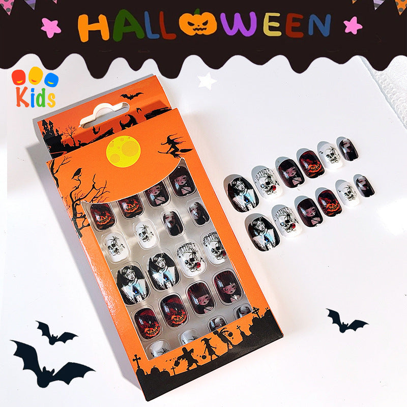 Mini press on nails for kids 24Pcs-12Size