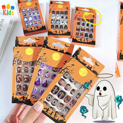Mini press on nails for kids 24Pcs-12Size