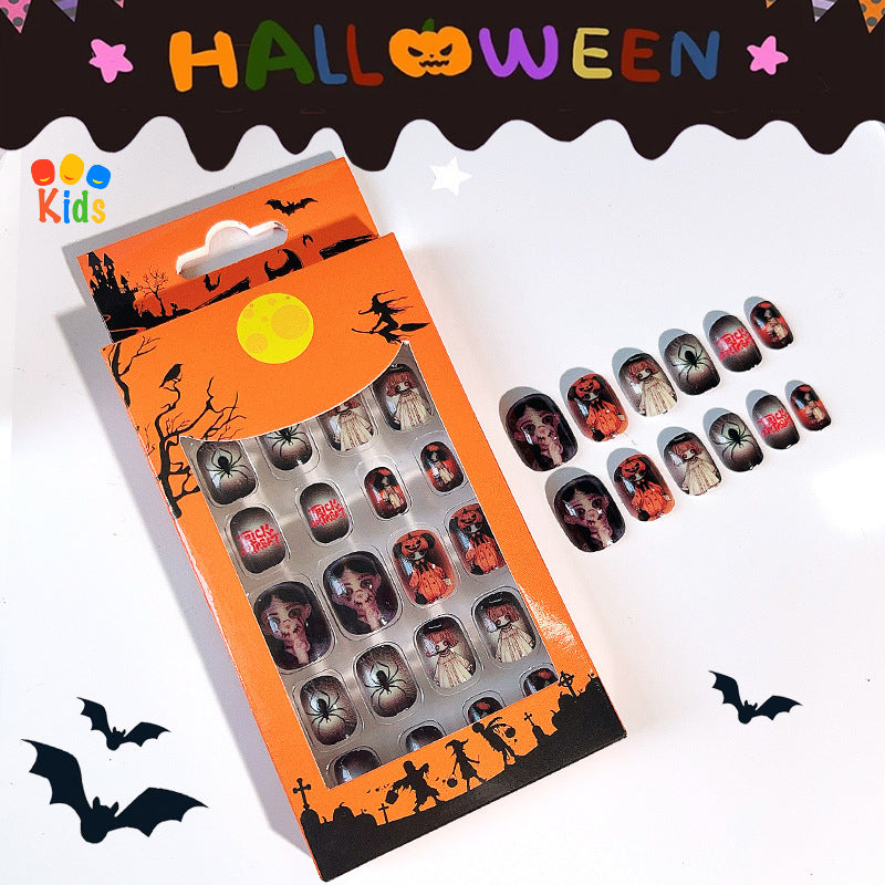 Mini press on nails for kids 24Pcs-12Size