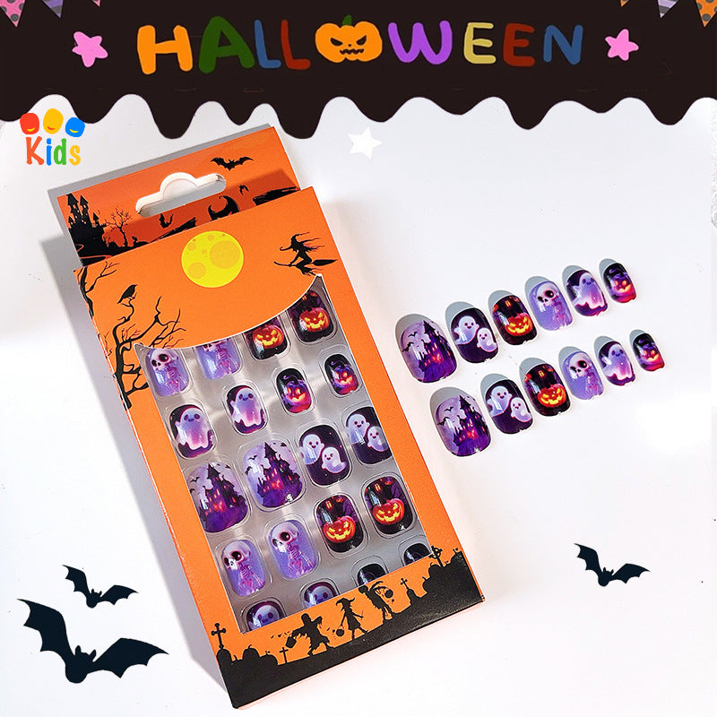 Mini press on nails for kids 24Pcs-12Size