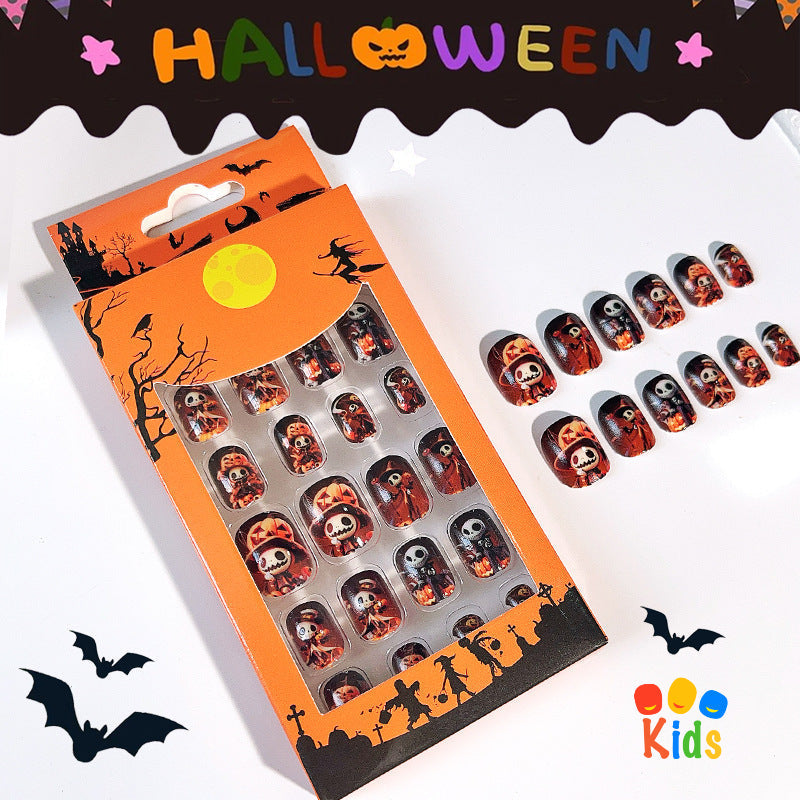 Mini press on nails for kids 24Pcs-12Size