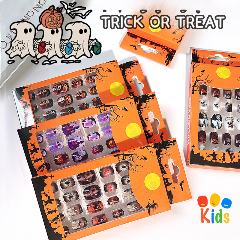 Mini press on nails for kids 24Pcs-12Size