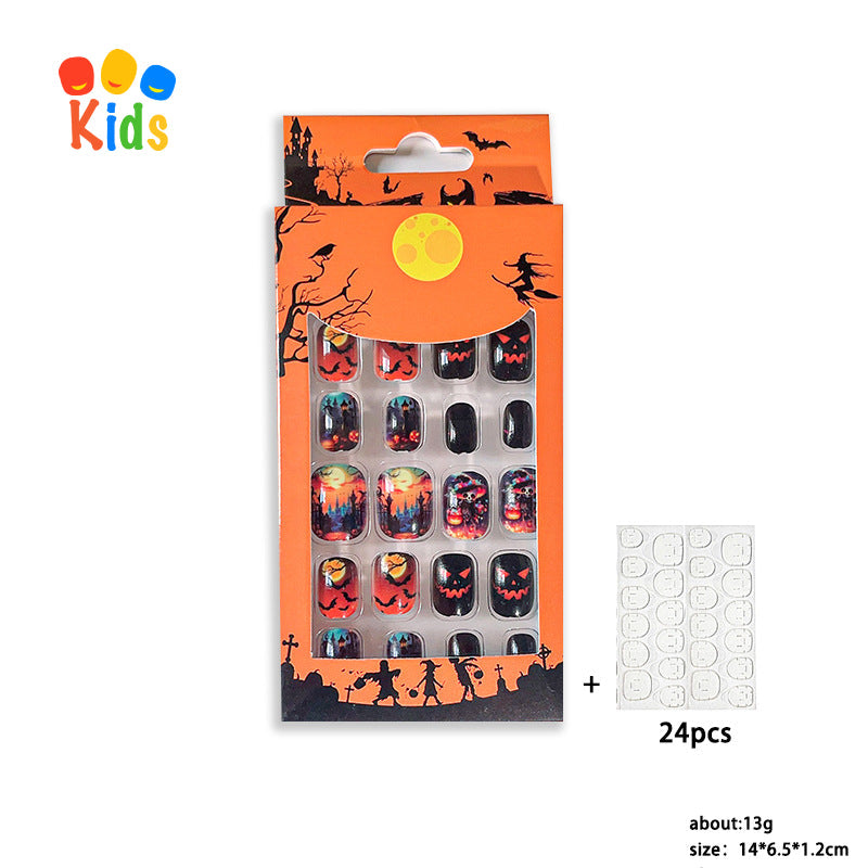 Mini press on nails for kids 24Pcs-12Size