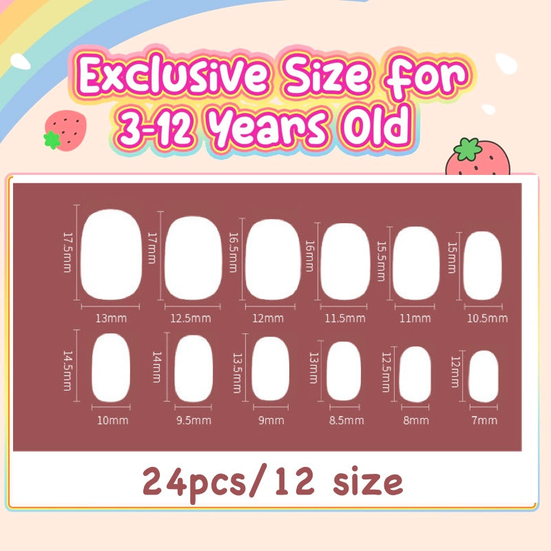 Mini Press On Nails For Kids 24 Pcs