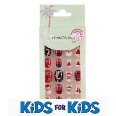 Mini Press On Nails For Kids 24 Pcs Christmas KPN6-003