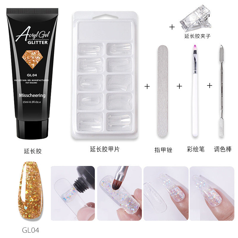 Nail Art Extension Gel glitter-4