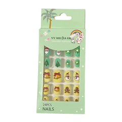 Mini Press On Nails For Kids 24 Pcs Christmas JIA-299