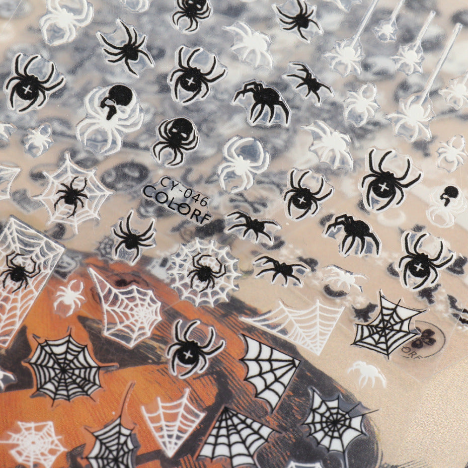 Halloween Nail Art Stickers Decals Self-Adhesive Nail Design Decoration Accessories