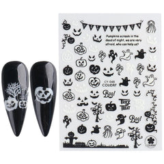 Halloween Nail Art Stickers Decals Self-Adhesive Nail Design Decoration Accessories